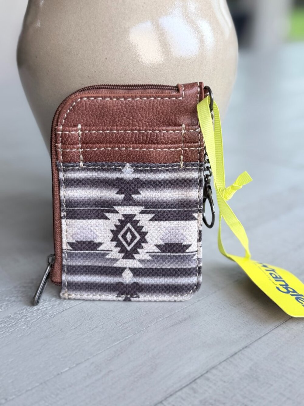 Wrangler Card Holder Wallet Keychain Coin Purse NWT Black and Gray